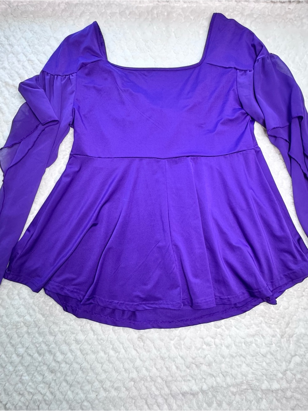Purple Fairycore Renaissance Lace Up Bell Sleeve Top - Picture 3 of 10
